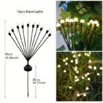 6/8/10-Light Solar Lawn Lamp For Yard, Illuminated Diode Wind Drive Firefly Ground Stake Light, Garden Ramadan Decoration Festival Lamp, Energy-Efficient Switch Control, Detachable Spotlight, Plastic Material, Solar-Powered, Outdoor Lighting - Image 7