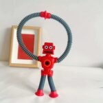 Transformable Robot Stretchy Tube Toy, Educational Cartoon Holiday Party Game With Suction Cup For Parent-Child Interaction, Interactive Play, Fun Character, Cartoon Toy, Highquality Plastic, Interactive Robot, Transformable Toy, Birthday Gift - Image 7