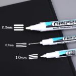 5-6Pcs White Waterproof Gel Roller Ball Pens, 0.7Mm 1Mm 2.5Mm, Medium Point, Alcohol-Based Ink, For Notebook, Plastic Surface, Painting, Marking, Writing - Image 6