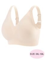 Women'S Elegant Bra, Plus Size Solid Seamless Lightly Padded Full Cover Wireless Everday Bra - Image 3