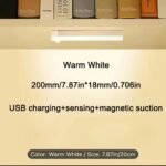 Usb Rechargeable Led Motion Sensor Night Light, Wireless Auto On/Off, Usb Charging, Warm White Light, Ultra-Thin Mount, For Cabinets/Stairs/Halls/Bedrooms - Image 7