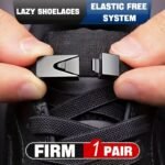 1 Pair Of 8Mm Wide Elastic Flat Straps With Metal Press Switch Buckle, Free Binding And Tying, Lazyman'S Shoelaces