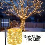 Solar String Lights - 8-Mode Outdoor Solar-Powered Christmas Tree Lights With Built-In Battery, Remote Control & Light Sensor, Durable Plastic, Courtyard, House Party, Wedding, Halloween & Christmas Decorations, Solar Christmas Lights - Image 9