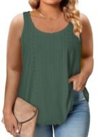 Plus Size Curved Hem Tank Top, Casual Crew Neck Sleeveless Tank Top For Summer, Women'S Plus Size?Clothing - Image 4