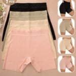 Random 4 Colors Random Plus Size Panties Women'S Underwear Shorts Peach Hip Shorts Fashion Contrast Color High Waist Tummy Control Body Shapin