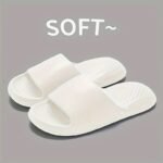 Unisex Casual Eva Slippers, Soft Open Toe Slip-On Flat Heel Sandals, Comfortable All-Season Indoor Home Summer Bath Shoes, Solid Color - Image 11