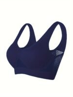 1Pc Essence Collection - High-Elasticity Bra With Removable Pads, Breathable Mesh Design For &, Wireless & Comfortable Fit, Plus Size Bra | Wireless Bra | Removable Pads - Image 2