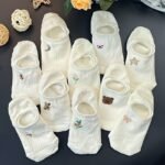 10 Pairs Women'S Ankle Socks - Breathable No-Slip Elastic Ribbed Cuff, Cute Animal & Whimsical Patterns (Hearts, Stars, Moons) - Lightweight Invisible Everyday Casual Socks For Spring/Summer, Spring Footwear, Comfortable Fit, Daily Wear - Image 4
