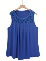 Solid Color Versatile Sleeveless Chest Pleated Casual Vacation Top - Image 3