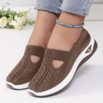Women'S Breathable Knit Sneakers - Slip-On Low Top Sneakers With Plain Toe, Lightweight Pvc Sole, And Comfortable Fabric Upper For All-Day Wear (Green, Blue, Black, Purple, Pink), Casual Footwear | Minimalist Design | Breathable Fabric - Image 3
