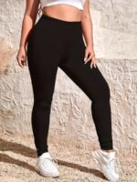 Plus Size Solid Skinny Leggings, Casual Every Day Stretchy Leggings, Women'S Plus Size Clothing