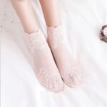 5 Pairs Of Lace-Trimmed Women'S Socks For Spring And Summer, Featuring Short Mesh Socks With Large Roses, Lightweight Boat Socks For The Summer. - Image 11