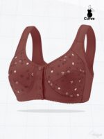 Women'S Plus Size Sports Bra Printed Front Button Yoga Exercise Bra, Women'S Sportswear - Image 4