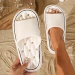 Women'S Comfortable Eva Slides - Non-Slip, Cushioned Thick Sole, Round Toe, Ribbed Texture - Ideal For Indoor/Outdoor Use, Beach & Home Relaxation, All-Season Slippers, Indoor Slippers|Elegant Slippers|Eva Material Slides - Image 10