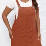 Vestido Corto Sin Mangas Con Bolsillos Para Mujer, Talla Grande