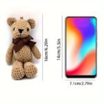 1Pc Handmade Stuffed Bear Plush - Realistic 15Cm/5.9" Soft Doll, Cute Baby / Stuffed Animal, Keychain Pendant For Wedding Birthday Party Decor, Accessory (Grey////) - Image 2