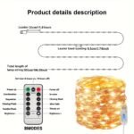 1Pc Usb-Powered Christmas Tree & Fairy Lights, 8 Modes, Remote Control, Ip44 Rating - Ideal For Home, Wedding, Party, Birthday, Halloween Decorations, Festive Room Accent|Festive Room Accent|Durable Led Lights, Christmas Decorations - Image 4