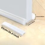 Self-Adhesive Silicone Door Draft Stopper - Weather Stripping Under Door Seal For Noise Insulation, Waterproof And Energy Saving, Multi-Surface Compatible, Plastic Material, Pack Of 1 - White, Black, Grey - Image 2