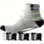 5 Pairs 10 Pairs Men'S Breathable Athletic Socks, Fashion Letter Print High Elasticity Outdoor Running Socks - Image 8
