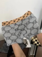 Random Color 1/3/5Pcs Black And Golden Luxury Style Men'S Boxer Briefs, Cotton Light Beige-Friendly Breathable Comfort Flat Front Shorts, Elastic Athletic Underwear, Casual Daily Wear - Image 6