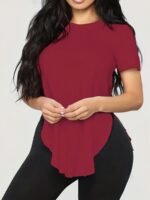 Women'S Elegant Black T-Shirt - Short Sleeve, Crew Neck, Solid Color, Casual Summer Top With "Mama Needs Coffee" Graphic Print, Slim Fit For Casual Attire - Image 8