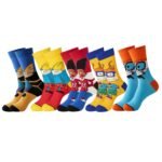 5/10Pairs Men'S Knitted Fun Pattern Crew Socks, Comfy & Breathable Elastic Socks, For Gifts, Parties And Daily Wearing - Image 8