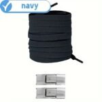 1 Pair Easy-Install Elastic Flat Shoelaces With Metal Buckles - No-Tie, Lightweight & Durable Polyester Blend - Ideal For Sneakers, Hiking & Casual Shoes - Handwashable, Shoe Accessories - Image 9