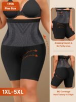 1-Pack Miotan Women'S Plus Size High-Waisted Seamless Tummy Control Butt-Lifting Briefs - 11Xl-5Xl, Breathable Mesh Panels, Tummy Control & Body Contouring, Plus Size Shapewear Shorts Underwear, Tummy Control Shapewear, Body Contouring Underwear, Fourway Stretch Fabric, Comfortable Fit, Durable Elastic Material - Image 4