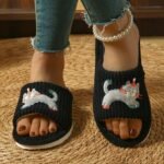 Women'S Simple And Cute Lively Striped Home Slip-On Slippers With Cat Design, Comfortable For Both Men And Women - Image 11