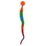 1Pc Interactive Cat Play Toy--Geometric Polyester Twisted Worm With Connecting Ball, Uncharged Pet Play Stick--Colorful Simulated Battery-Free For Caterpillar Set - Image 3