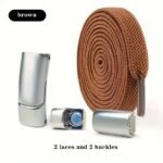 1 Pair 8Mm Mesh Elastic Laces With Magnetic Buckle, Casual Polyester Lightweight Woven Shoelaces, Solid Color, Easy No-Tie Lazy Shoelaces For Sneakers And Shoes - Image 19