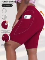 Plus Size - Women'S Plus Size High Waist Crescent Pocketed Shorts - Stretchy, Comfort Fit, Casual Summer Style With Plump Design, Breathable Fabric For Everyday Wear, Plus Size Shorts - Image 10