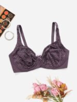 Floral Lingerie Elegant Plus-Size Women'S White Lace Bra - Sexy Floral Cut-Out Design, Ultra-Thin Breathable Fabric With Underwire Support, Hand Washable - Image 5