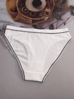 4Pcs Women'S Mid-Rise Briefs With Chic Bow Detail - Breathable & Comfortable Ribbed Texture In Assorted Colors, Stretchy Polyester Blend, Non-See-Through - Perfect For Casual Attire - Image 3