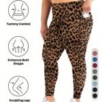 Plus Size High Waist Yoga Pants With Side Pockets - 88% Polyester 12% Elastane Stretchy Tummy Control Leggings, Sculpting Workout Gym Activewear For Women, All-Season Comfort (Machine Washable)