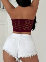 Hollow Mesh Tube Bra, Sexy & Breathable Wireless Bandeau Bra, Women'S Lingerie & Underwear - Image 8