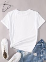 Milano Letter Print T-Shirt, Casual Crew Neck Short Sleeve Top For Spring & Summer, Women'S Clothing - Image 10
