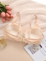 Women'S Sexy Lace Bra With Bow Detail - Black Underwire Medium Support, Non-Padded Full Coverage Lingerie For Casual Attire, Lingerie Wear|Sleek Lace Design|Underwire Bra - Image 5