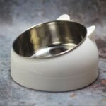 Cat Bowl 15 Degrees Raised Stainless Steel Cat Feeder Bowl With Non Slip Base, 100Ml Cat Food Water Feeder Tilted Pet Bowl For Neck Protection - Image 15