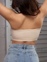 Seamless Solid Bandeau Bra, Comfy Strapless Wrap Chest, Women'S Lingerie & Underwear - Image 3