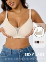Seamless Jelly Women'S Sports Bra - Wireless, Comfortable Support With Removable Pads, Adjustable Straps, Mesh Design For Yoga, Pilates, Running & Casual Attire - Image 2