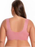 Women'S Plus Size Front Closure Wireless Bra - Elegant Water Soluble Lace Design, Wide Strap Smooth Fabric, Seamless Comfort-Fit, Polyamide Free, Lace Trimmed Vest Style, Everyday Comfort Bra | Elegant Lace Detailing | Nylon Free Fabric, Bras For Wireless Bras - Image 7