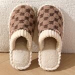 Cozy & Chic Women'S Winter Plush Slippers - Soft, Warm Indoor Comfort With Non-Slip Pvc Sole, Cream Cuff Detail, Hand Washable - Perfect For Home Relaxation - Image 11