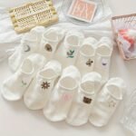 10 Pairs Women'S Ankle Socks - Breathable No-Slip Elastic Ribbed Cuff, Cute Animal & Whimsical Patterns (Hearts, Stars, Moons) - Lightweight Invisible Everyday Casual Socks For Spring/Summer, Spring Footwear, Comfortable Fit, Daily Wear - Image 2
