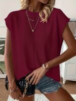 Women'S Sexy Semi-Sheer Summer Sweater Vest - Round Neck Sleeveless Light Blue Top, Hand Wash Only, Versatile Layering Piece For Casual To Dressy Outfits, Layering Fashion, Feminine Style, Fine - Image 8