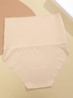 Solid Color High-Waisted Panties, Seamless Daily Comfort Briefs - Image 7