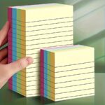 4 Colors Line Sticky Notes - Self-Stick Adhesive, Large & Small Sizes For Office, School, Home - Portable Writing Notepad With Horizontal Lines, Durable Paper For Organization & Productivity