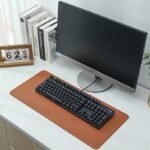 1Pc Leather Mouse Pad Faux Leather Desk Mat For Office, Waterproof And Stain-Proof Keyboard Pad, Simple Solid Color Computer Pad, Suitable For Office, Study Table Or Dining Table, Easy To Clean, Multiple Colors Available Pink, Blue, Green, Yellow, Gray, Black - Image 25