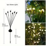 6/8/10-Light Solar Lawn Lamp For Yard, Illuminated Diode Wind Drive Firefly Ground Stake Light, Garden Ramadan Decoration Festival Lamp, Energy-Efficient Switch Control, Detachable Spotlight, Plastic Material, Solar-Powered, Outdoor Lighting - Image 3