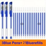 24Pcs Large Capacity Gel Pens Black, Blue, Red - Smooth 0.5Mm Nib School Office Stationery (3 Pens + 21 Refills) - Image 4